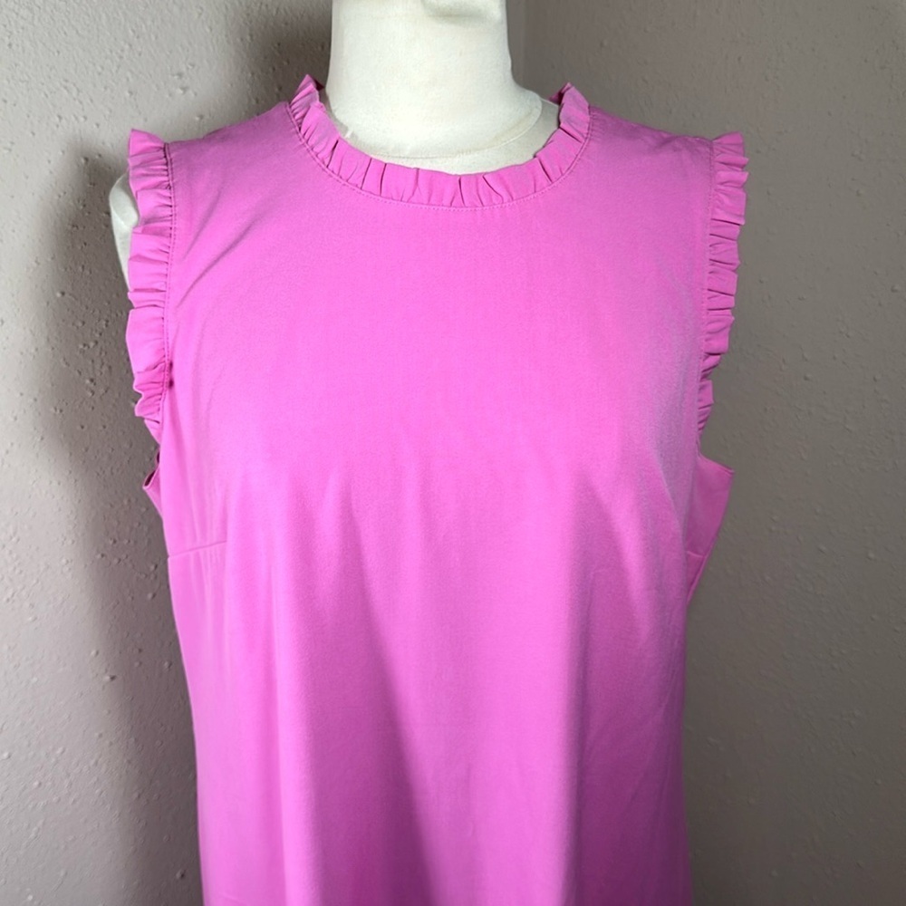 J. Crew Ruffleneck Suiting Bubblegum Pink Dress Women’s size 16 NEW - Picture 5 of 16